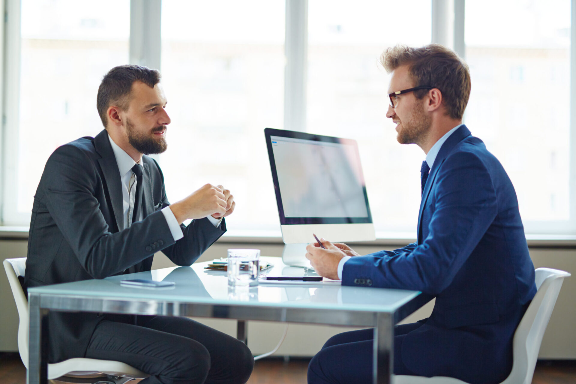 two businessman sitting